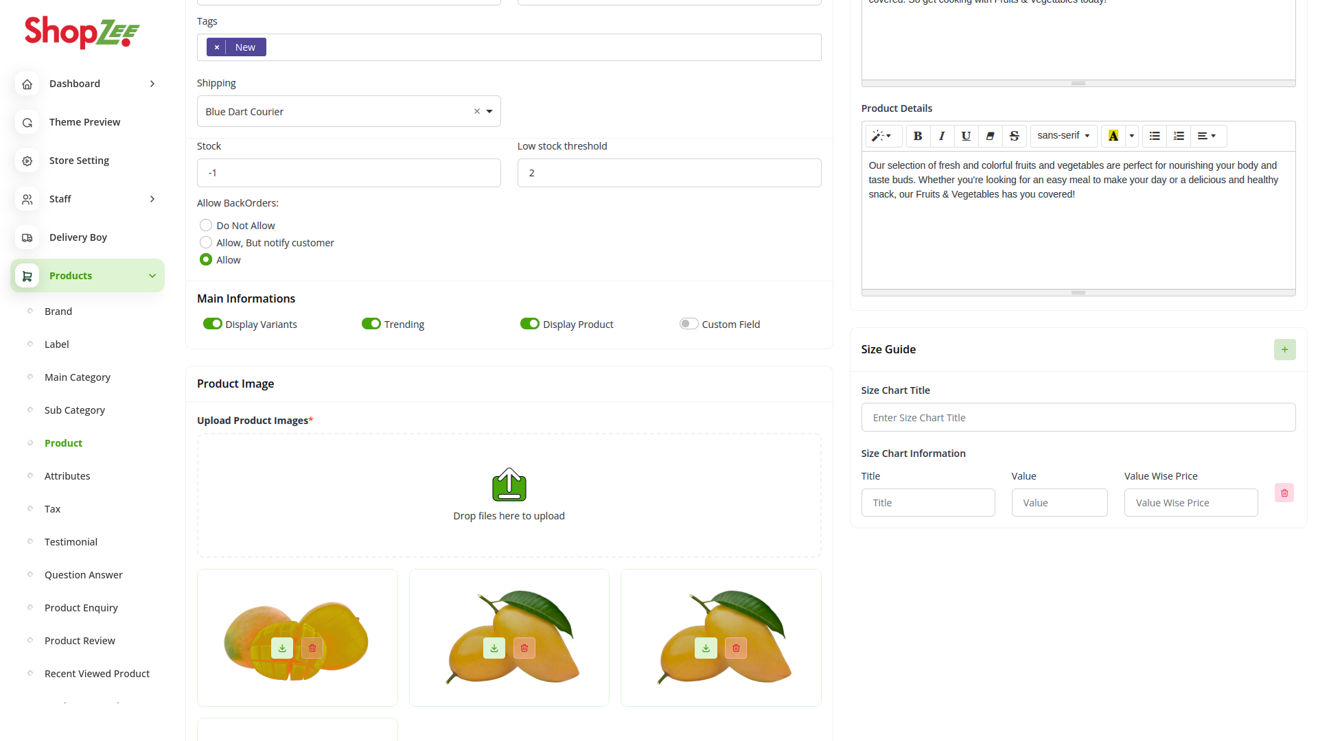 Organic Vegetable Box