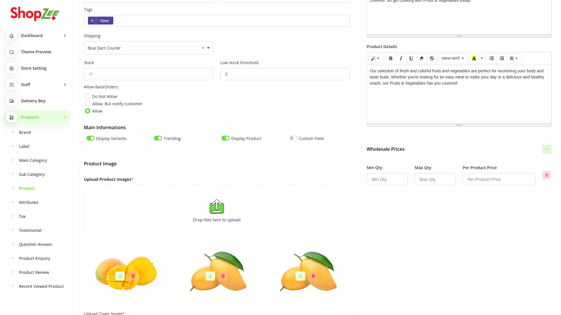 Organic Vegetable Box